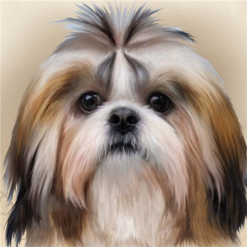 HOMFUN DIY 5D Diamond Painting & Shih Tzu dog Full Diamond Embroidery Sale Picture For Festival Gifts