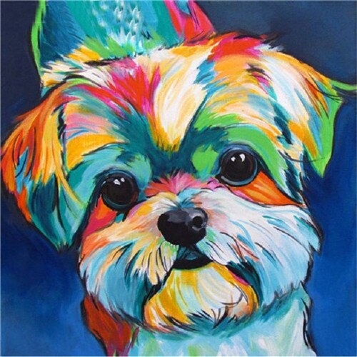 HOMFUN DIY 5D Diamond Painting & Shih Tzu dog Full Diamond Embroidery Sale Picture For Festival Gifts