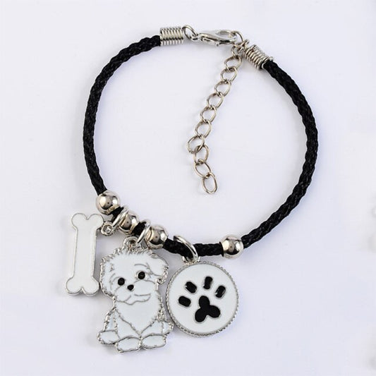 Shih Tzu charm bracelets amp bangles for women girls silver color alloy rope chain pet dog female bracelet bangle bijoux femme