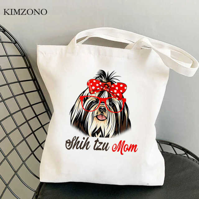 Shih Tzu Mom Shopping Bag Grocery Eco Bag Cotton Bag Shopping Ecobag