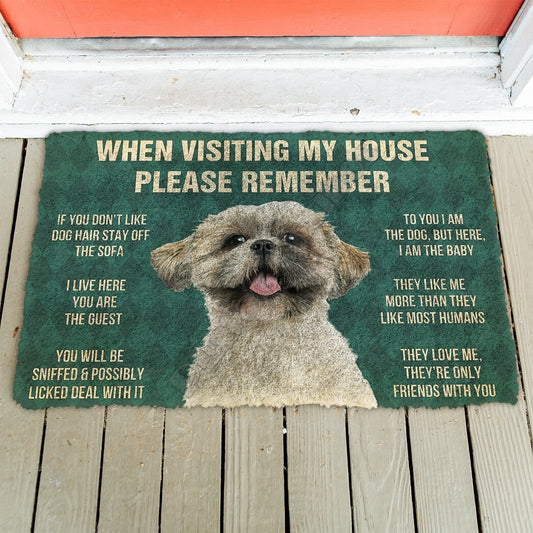 3D Please Remember Shih Tzu House Rules Custom Doormat Non Slip Door Floor Mats Decor Porch Doormat
