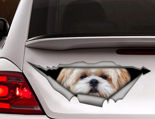 Interesting Lovely Pet Dog Car Sticker Shih Tzu 3D Accessories Cover Scratches Waterproof Decal PVC