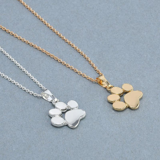 Silver Gold Shih Tzu Necklace For Women Jewelry Accessories Necklace Pendant Footprints