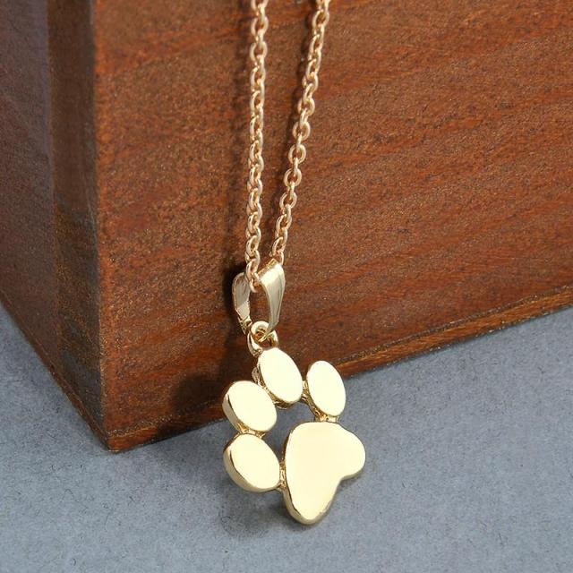 Silver Gold Shih Tzu Necklace For Women Jewelry Accessories Necklace Pendant Footprints