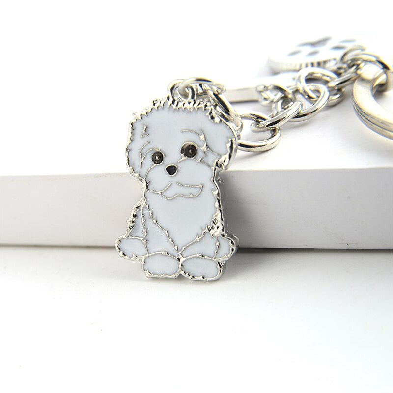 Shih Tzu Pendant Key Chains For Women Girls Men Metal Alloy Bag Charm Car Keychain Key Ring Holder Fashion Gifts