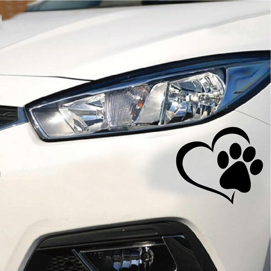 New Cute Shih Tzu Paw Peach Heart Car Sticker Cartoon Animal Love Pet Car Decal 3D Animal Dog Foot Prints Footprint