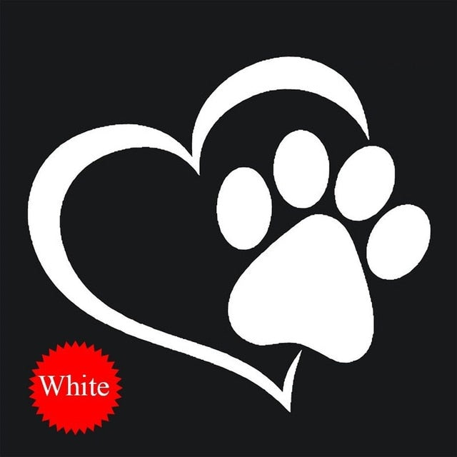 New Cute Shih Tzu Paw Peach Heart Car Sticker Cartoon Animal Love Pet Car Decal 3D Animal Dog Foot Prints Footprint