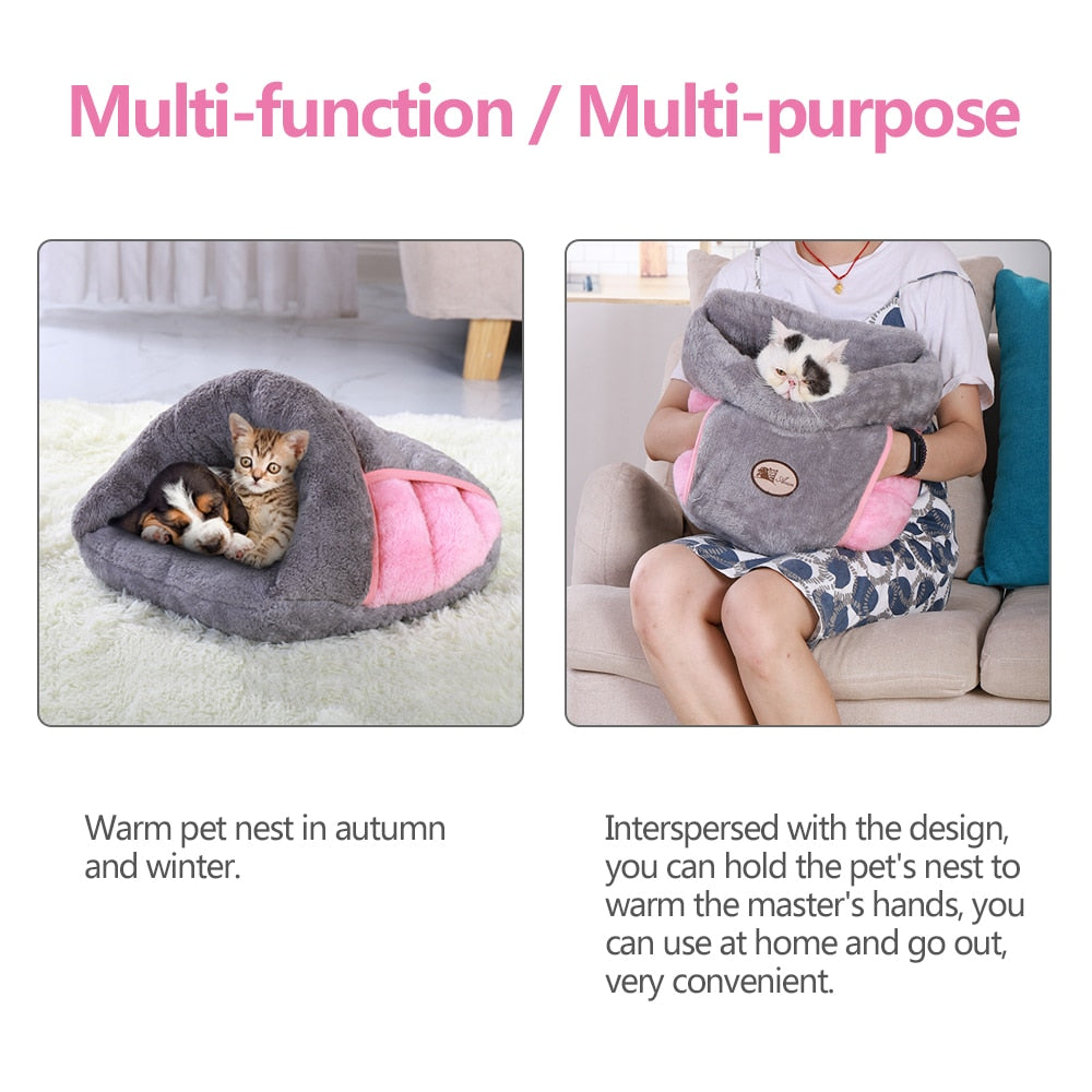 Warm Dog Cat Bed Pet Puppy Cat House Winter Dog Cat Cushion Mat Indoor Basket Cave Kennel Nest Cats Products For Pets Shih Tzu