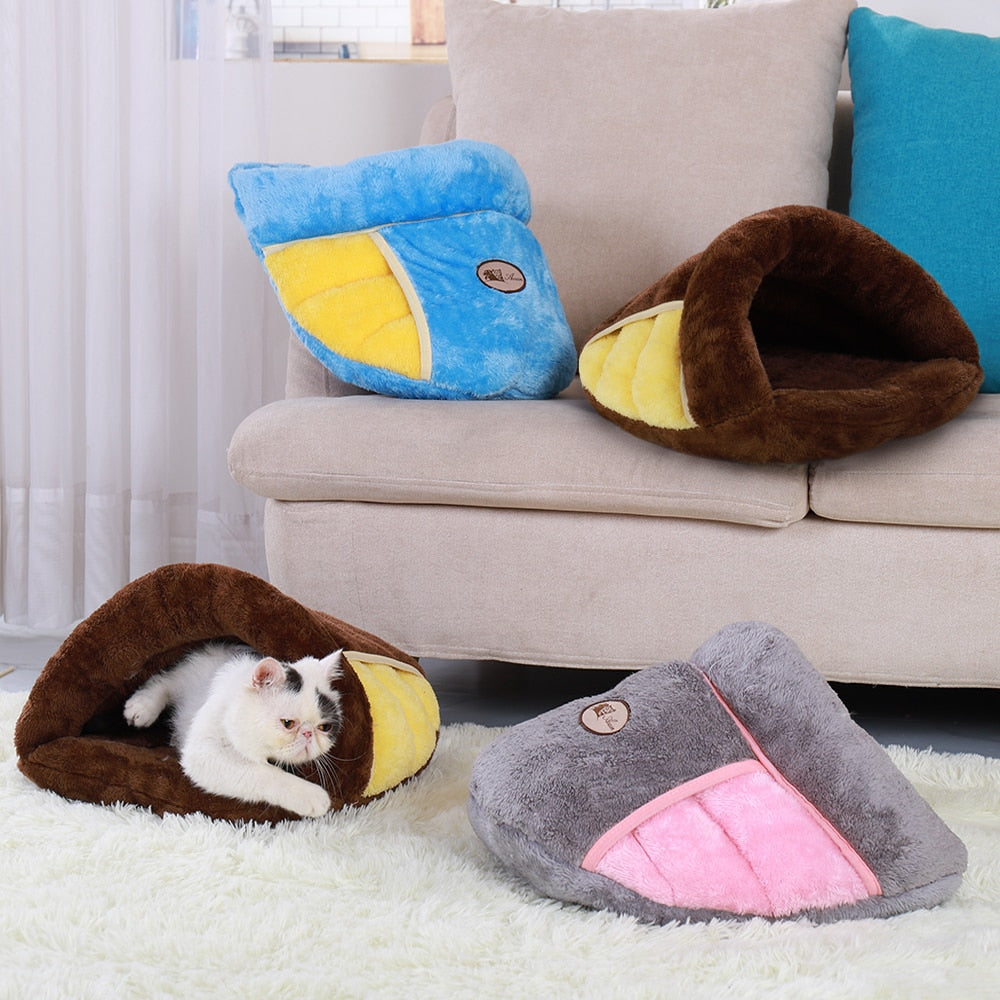 Warm Dog Cat Bed Pet Puppy Cat House Winter Dog Cat Cushion Mat Indoor Basket Cave Kennel Nest Cats Products For Pets Shih Tzu