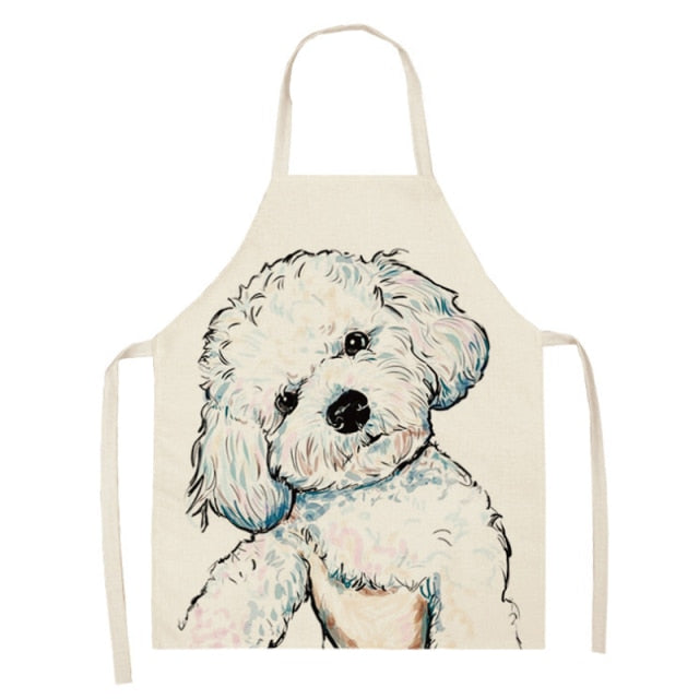 Shih Tzu Kitchen Household Adult Antifouling Apron Sleeveless Polyester Shih Tzu Series Printed Coverall