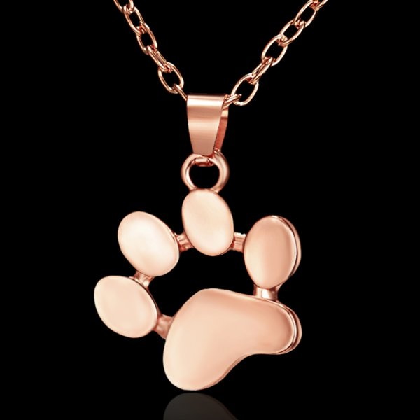 Silver Gold Shih Tzu Necklace For Women Jewelry Accessories Necklace Pendant Footprints