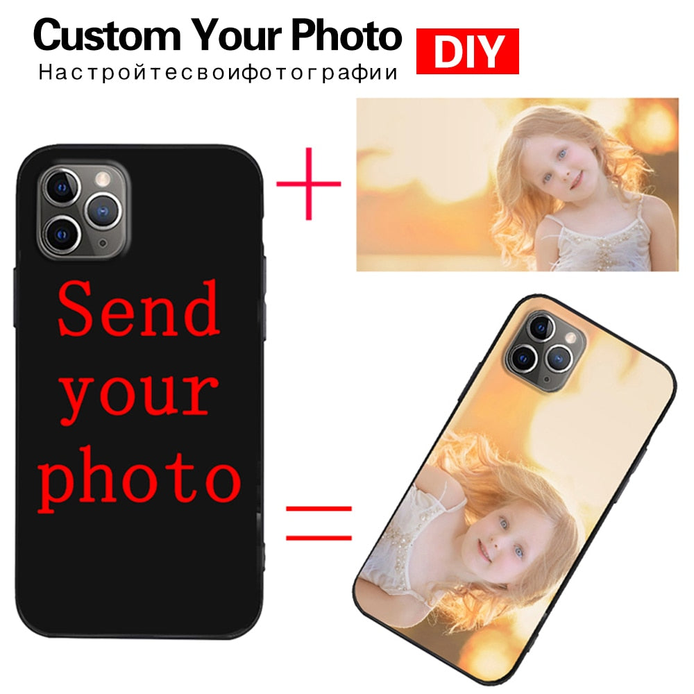 Photo Custom Personalized Soft Phone Case For IPhone  11 12 13 Pro Mini MAX X XS XR Cover Design Picture