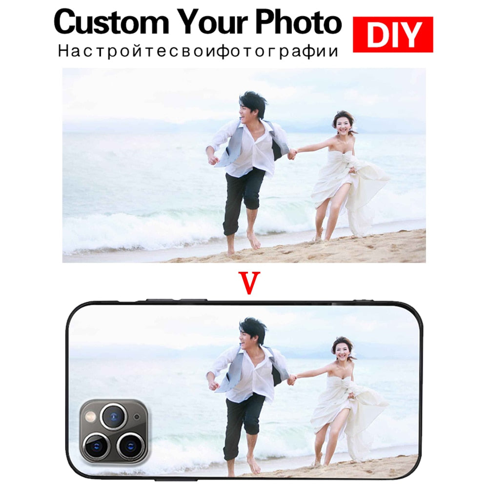 Photo Custom Personalized Soft Phone Case For IPhone  11 12 13 Pro Mini MAX X XS XR Cover Design Picture