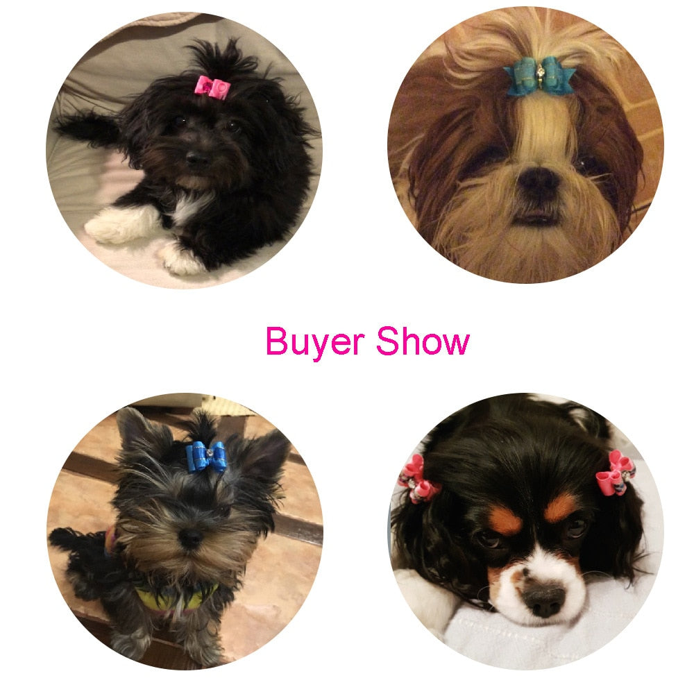 Shih Tzu Headdress Fashion Hairpin for Puppy dogs Flower Hair Bows Dog Cat Grooming Accessories Shih Tzu 8 Pieces/Set