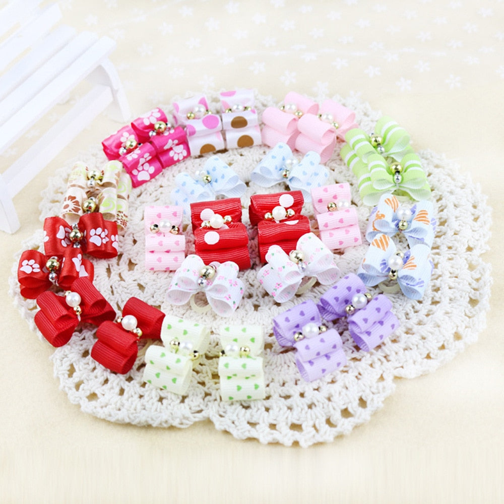 Shih Tzu Headdress Fashion Hairpin for Puppy dogs Flower Hair Bows Dog Cat Grooming Accessories Shih Tzu 8 Pieces/Set