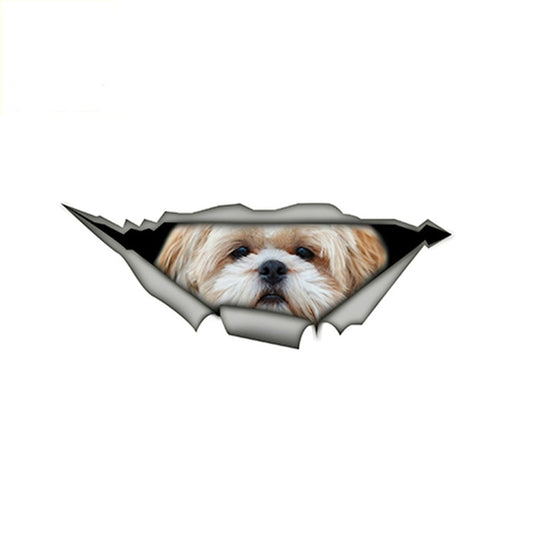 Interesting Lovely Pet Dog Car Sticker Shih Tzu 3D Accessories Cover Scratches Waterproof Decal PVC