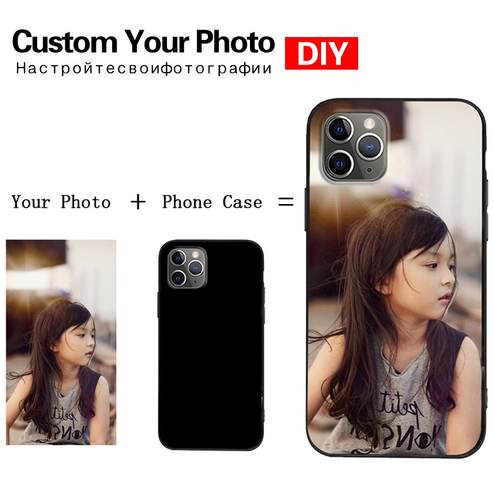 Photo Custom Personalized Soft Phone Case For IPhone  11 12 13 Pro Mini MAX X XS XR Cover Design Picture