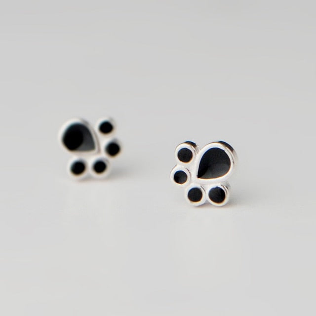 Fashion Cute Pink Zircon Shih Tzu Paw Earrings Trend Pink Claw Stud Earrings For Women Jewelry