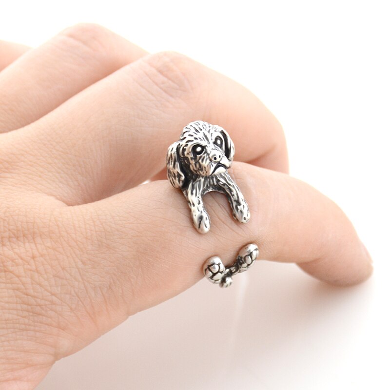 Vintage Shih Tzu Dog Ring Men Boho Animal Anillos Couple Rings For Women Girls Fashion Jewelry