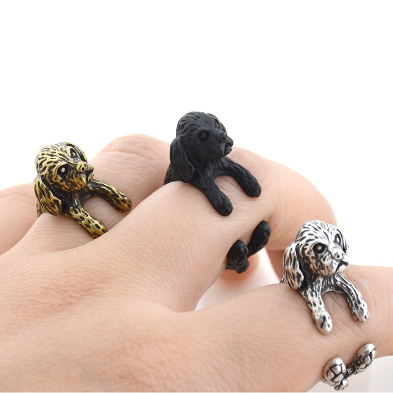 Vintage Shih Tzu Dog Ring Men Boho Animal Anillos Couple Rings For Women Girls Fashion Jewelry