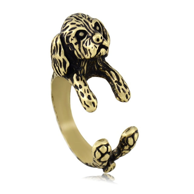 Vintage Shih Tzu Dog Ring Men Boho Animal Anillos Couple Rings For Women Girls Fashion Jewelry