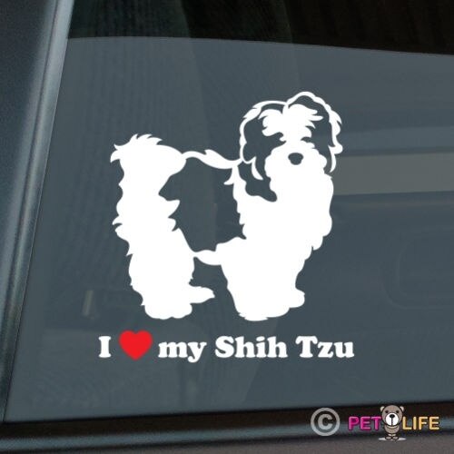 I Love My Shih Tzu Sticker Die Cut Vinyl Car Decals