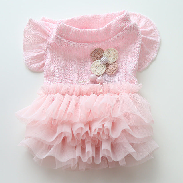 Shih Tzu Dress White Pink Dresses Puppy Skirt Shih Tzu Doggy Costume Pet Clothes